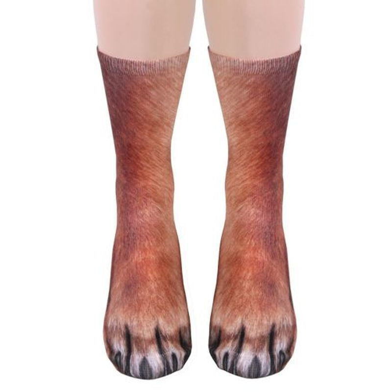 1 Pair Funny 3D Print Foot Socks Animal Paw Feet Funny Unisex Adult Elastic UK
