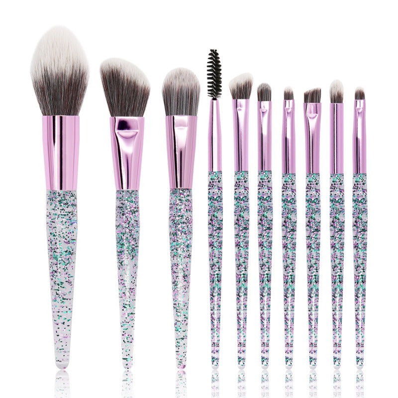 10PCS Cosmetic Make up Brushes Set Eye shadow Blusher Face Powder Foundation Brus