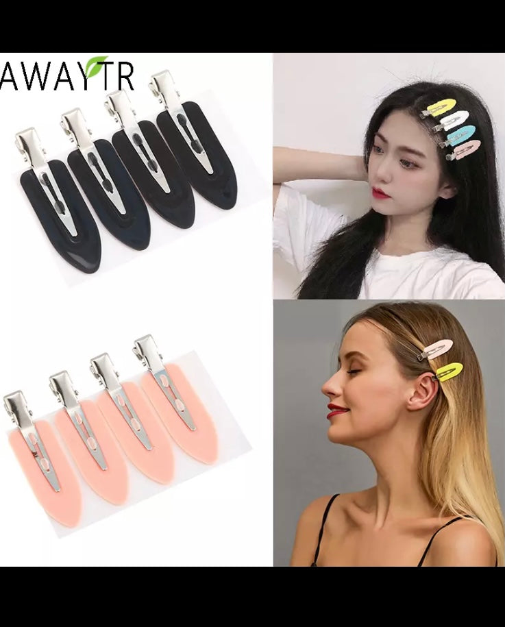 5pcs Multi colour No Bend Crease Mark Hair Clips Barrettes For Make Up Styling Durable (white/ black /pink /blue/yellow)